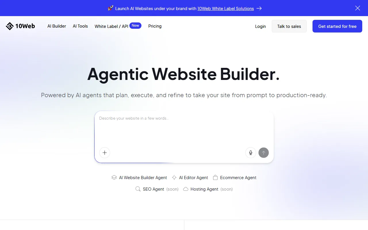 10Web AIのスクリーンショット