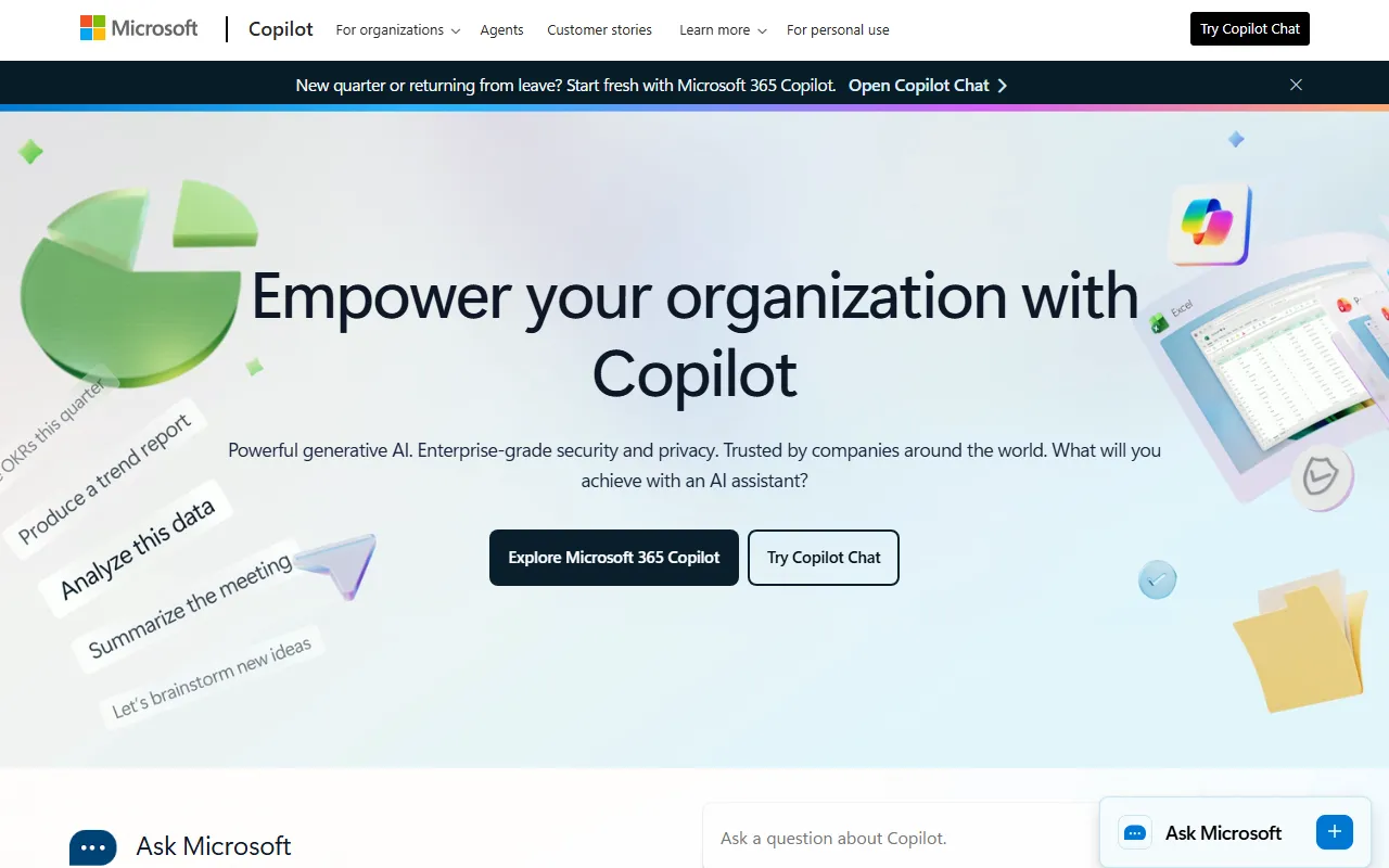 Copilot Agentsのスクリーンショット